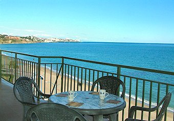 Terrace and view at Olimpo 2 apartments in Los Boliches