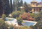 partal gardens at the alhambra in granada