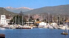 Motril yacht club with views of Sierra Nevada behind